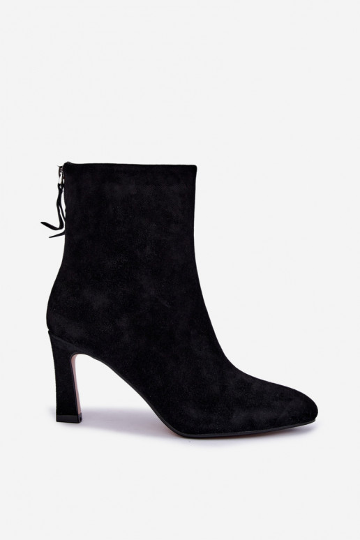 Bottes en daim noires isolées avec talons Vinceza 67024