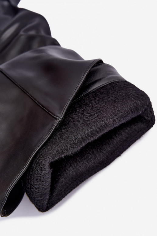 bottes montantes chaudes avec volants et talons fins en couleur noire Emerine