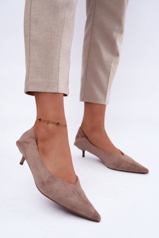 chaussures à petit talon en couleur sable Joresta