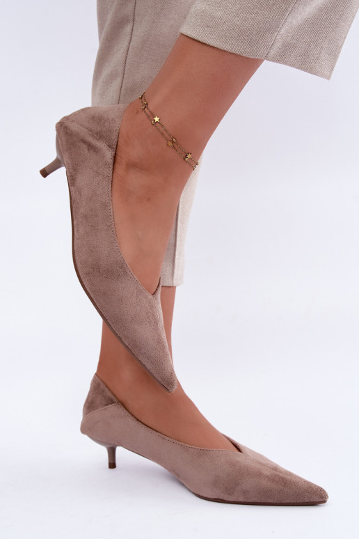chaussures à petit talon en couleur sable Joresta