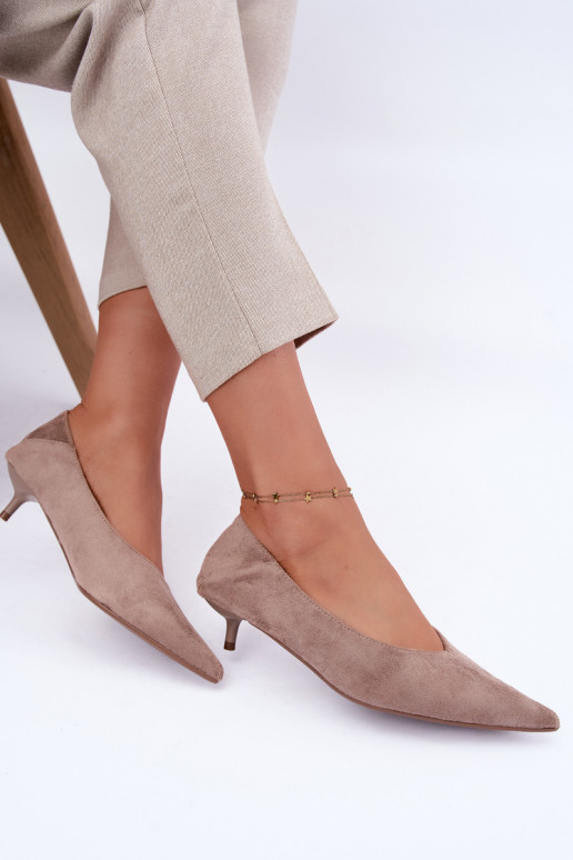 chaussures à petit talon en couleur sable Joresta