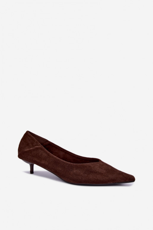 chaussures à petit talon en couleur chocolat Joresta
