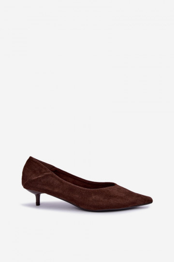 chaussures à petit talon en couleur chocolat Joresta 2