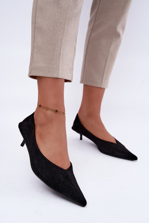 chaussures à petit talon en couleur noire Joresta