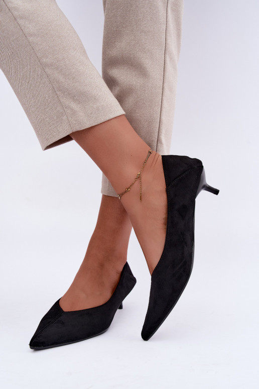 chaussures à petit talon en couleur noire Joresta