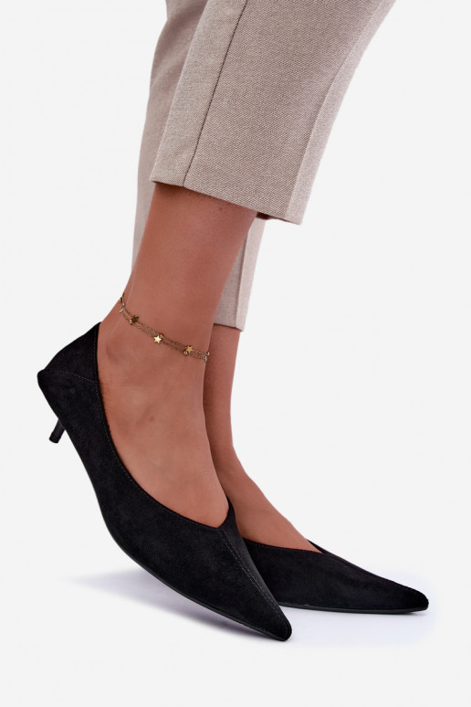chaussures à petit talon en couleur noire Joresta