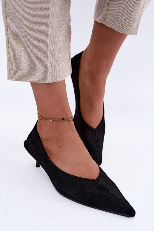chaussures à petit talon en couleur noire Joresta