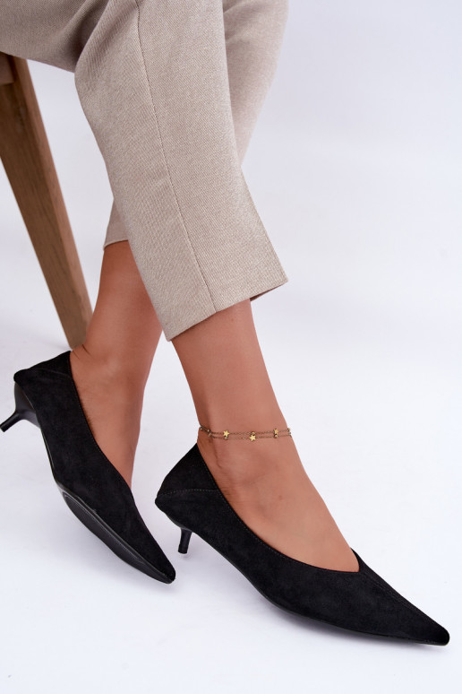 chaussures à petit talon en couleur noire Joresta