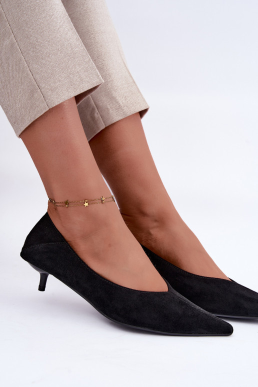chaussures à petit talon en couleur noire Joresta