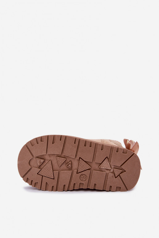 bottes de neige pour enfants avec nœuds en couleur sable Įjungtavelle