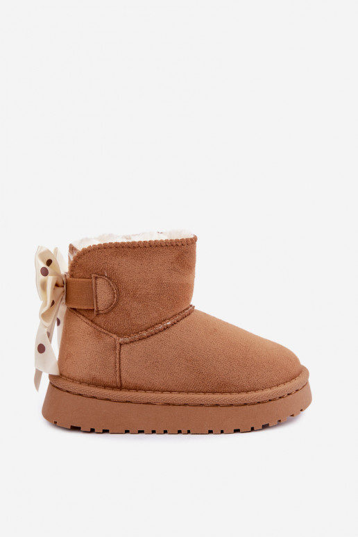 bottes de neige pour enfants avec nœuds en couleur marron Įjungtavelle