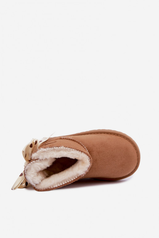 bottes de neige pour enfants avec nœuds en couleur marron Įjungtavelle