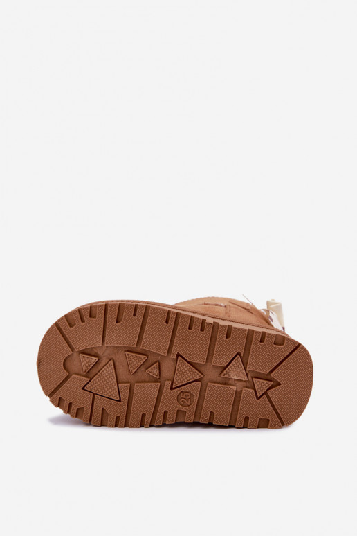 bottes de neige pour enfants avec nœuds en couleur marron Įjungtavelle