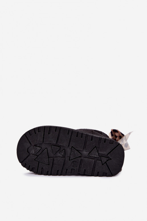 Bottes de neige noires pour enfants avec rubans Velle