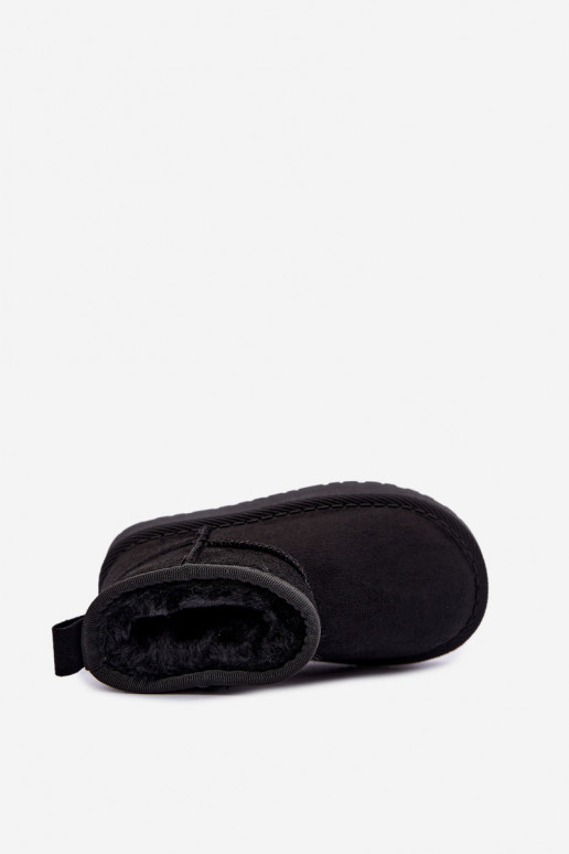 Bottes de neige noires pour enfants isolées avec fourrure à l'intérieur Mireya