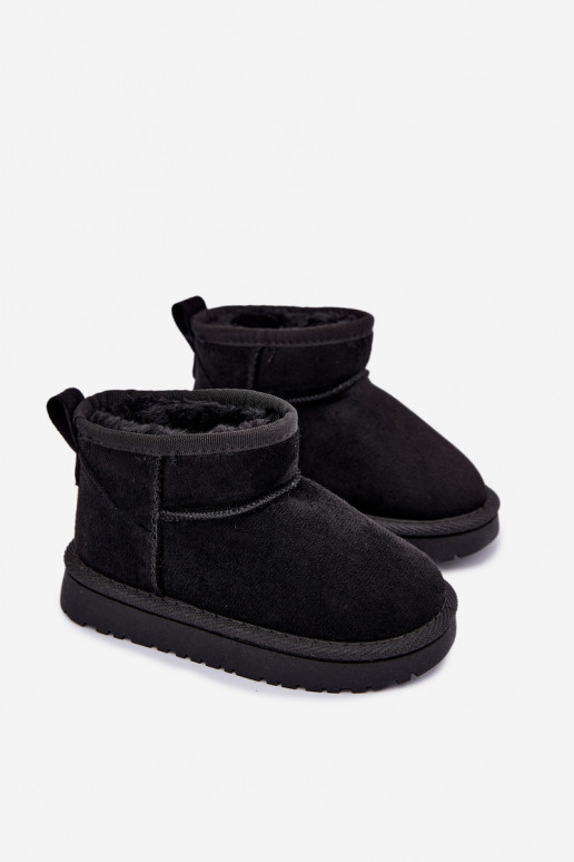 Bottes de neige noires pour enfants isolées avec fourrure à l'intérieur Mireya