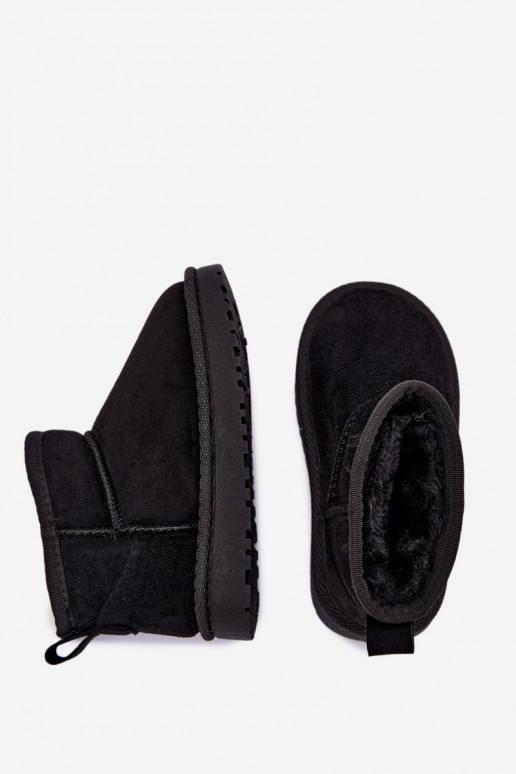 Bottes de neige noires pour enfants isolées avec fourrure à l'intérieur Mireya