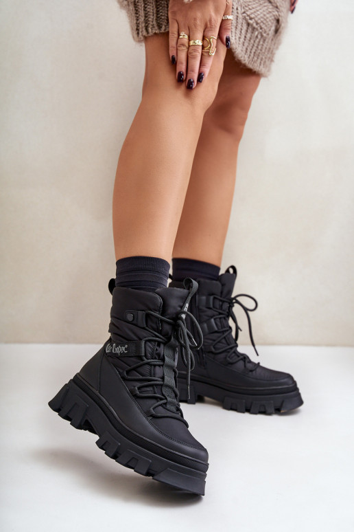 Bottes de neige noires pour femmes Lee Cooper LCJ-24-47-3144