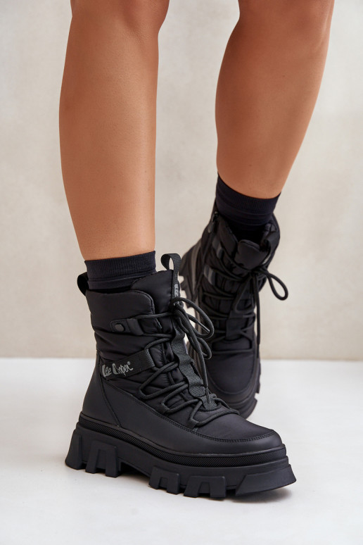 Bottes de neige noires pour femmes Lee Cooper LCJ-24-47-3144