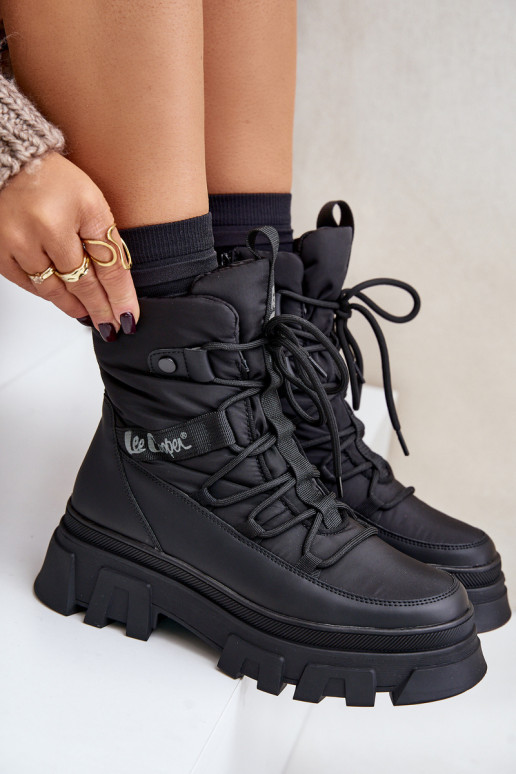 Bottes de neige noires pour femmes Lee Cooper LCJ-24-47-3144
