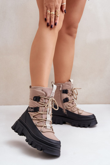 Bottes de neige beiges pour femmes Lee Cooper LCJ-24-47-3143 2
