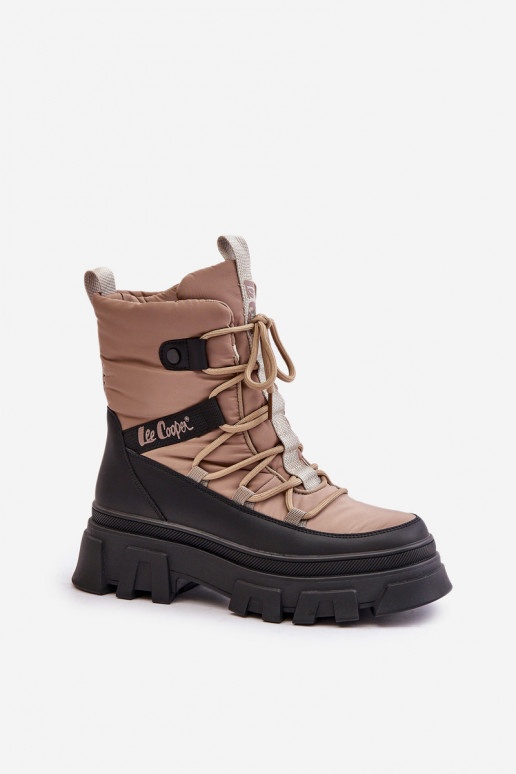 Bottes de neige beiges pour femmes Lee Cooper LCJ-24-47-3143