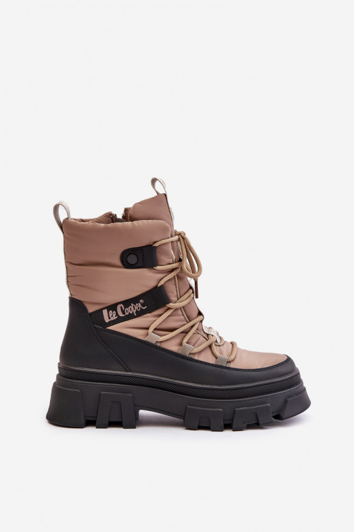 Bottes de neige beiges pour femmes Lee Cooper LCJ-24-47-3143