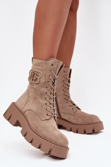 Bottines isolées beiges avec ornements Melisse 2