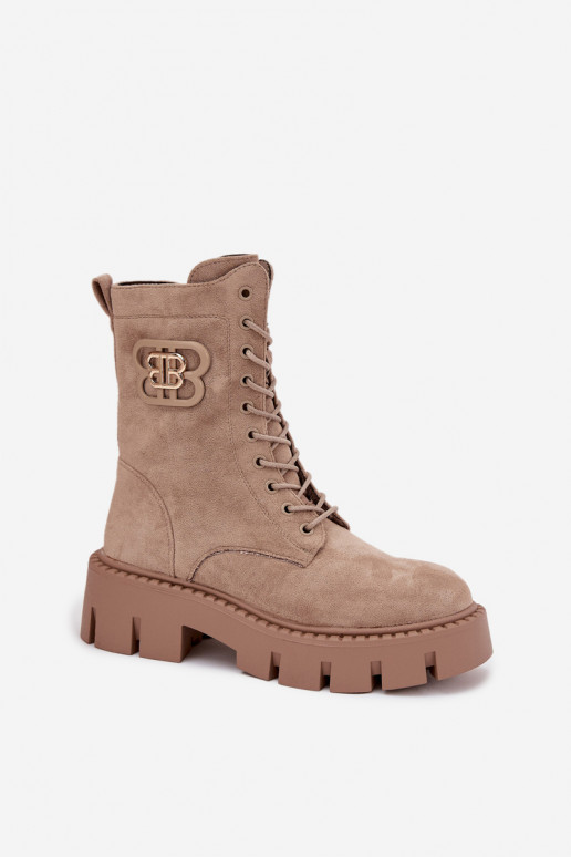 Bottines isolées beiges avec ornements Melisse