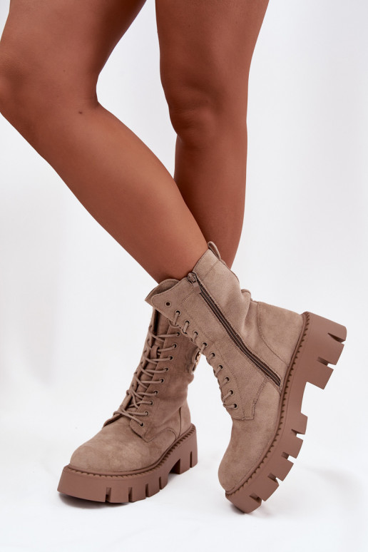 Bottines isolées beiges avec ornements Melisse