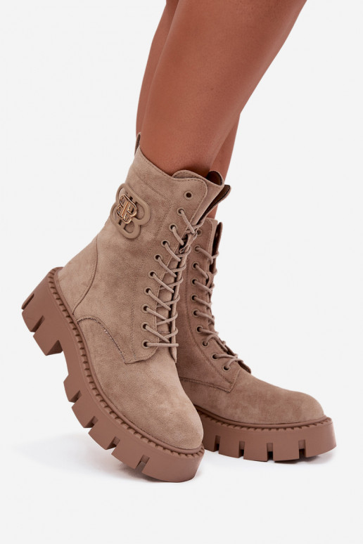 Bottines isolées beiges avec ornements Melisse