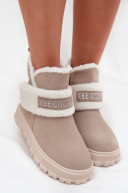 Bottines isolées grises pour femmes en daim synthétique Lee Cooper LCJ-25-01-3739