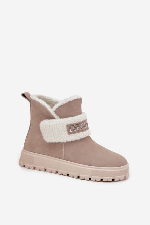 Bottines isolées grises pour femmes en daim synthétique Lee Cooper LCJ-25-01-3739