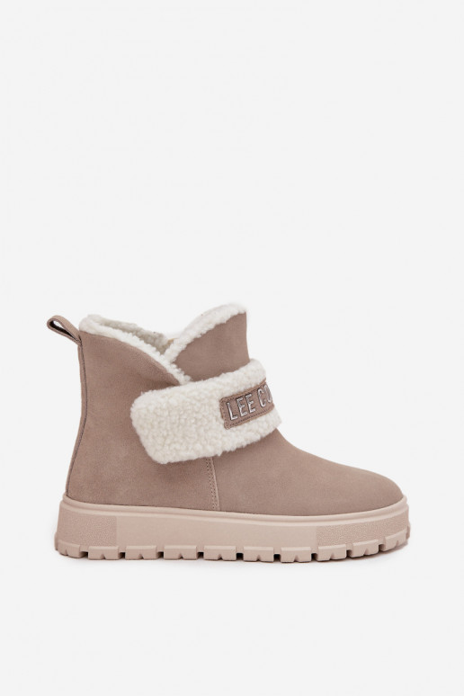 Bottines isolées grises pour femmes en daim synthétique Lee Cooper LCJ-25-01-3739