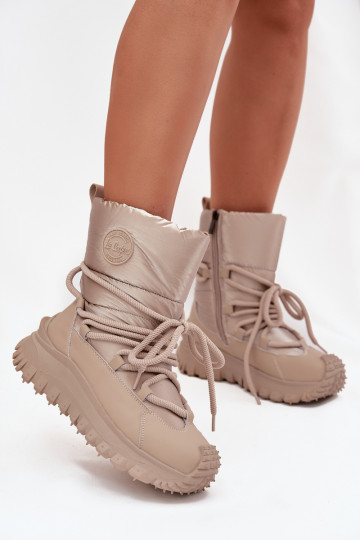 Bottes de neige beiges et dorées avec plateforme Lee Cooper LCJ-25-12-3663