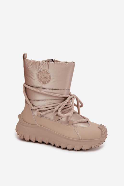 Bottes de neige beiges et dorées avec plateforme Lee Cooper LCJ-25-12-3663