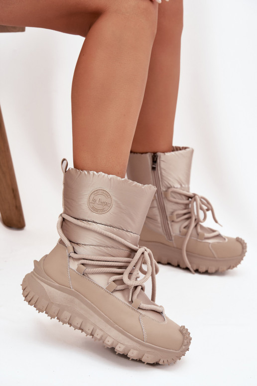 Bottes de neige beiges et dorées avec plateforme Lee Cooper LCJ-25-12-3663