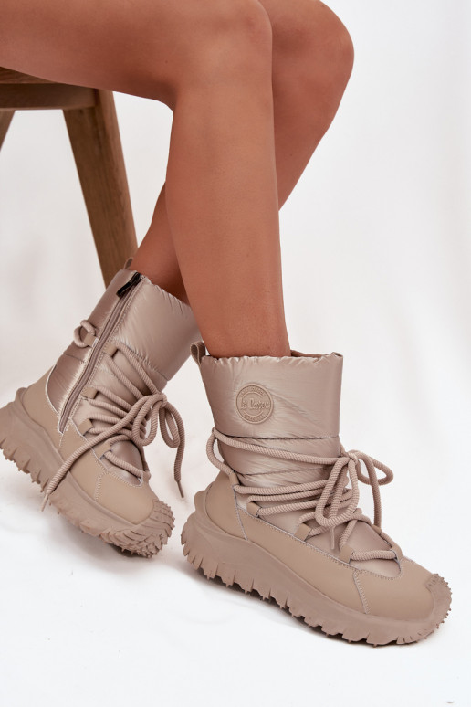 Bottes de neige beiges et dorées avec plateforme Lee Cooper LCJ-25-12-3663