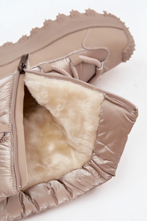 Bottes de neige beiges et dorées avec plateforme Lee Cooper LCJ-25-12-3663