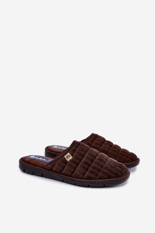 Chaussons marron pour hommes Inblu 91000034