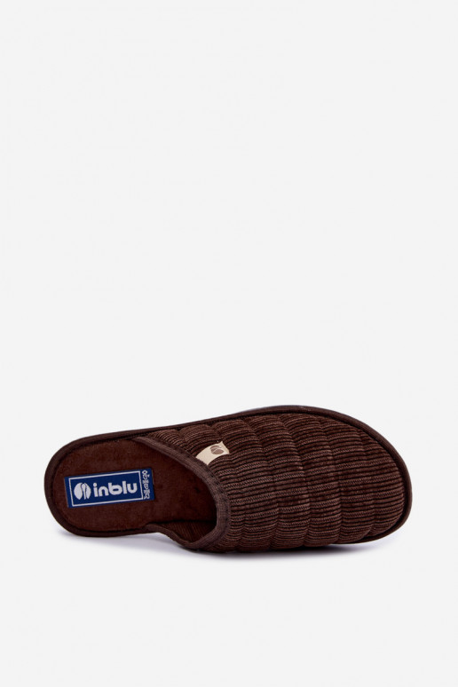 Chaussons marron pour hommes Inblu 91000034
