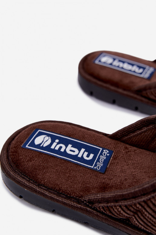 Chaussons marron pour hommes Inblu 91000034