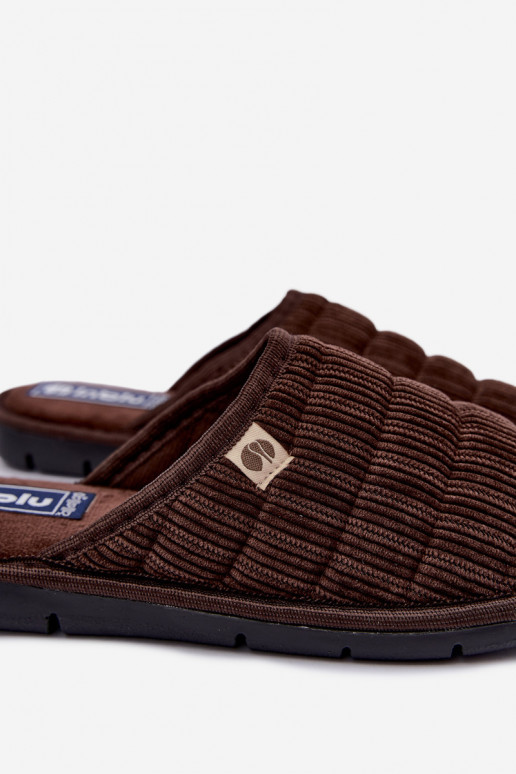 Chaussons marron pour hommes Inblu 91000034