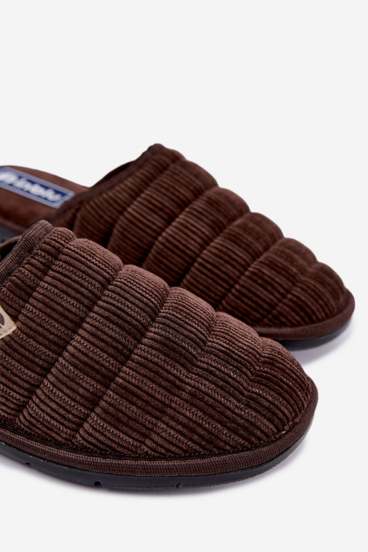 Chaussons marron pour hommes Inblu 91000034