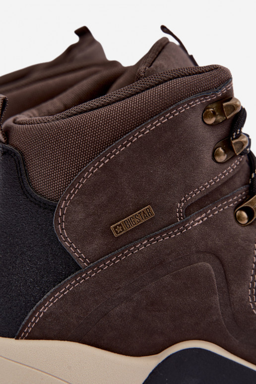 Bottes de randonnée marron foncé pour hommes Big Star UU174183 HI-Poly System