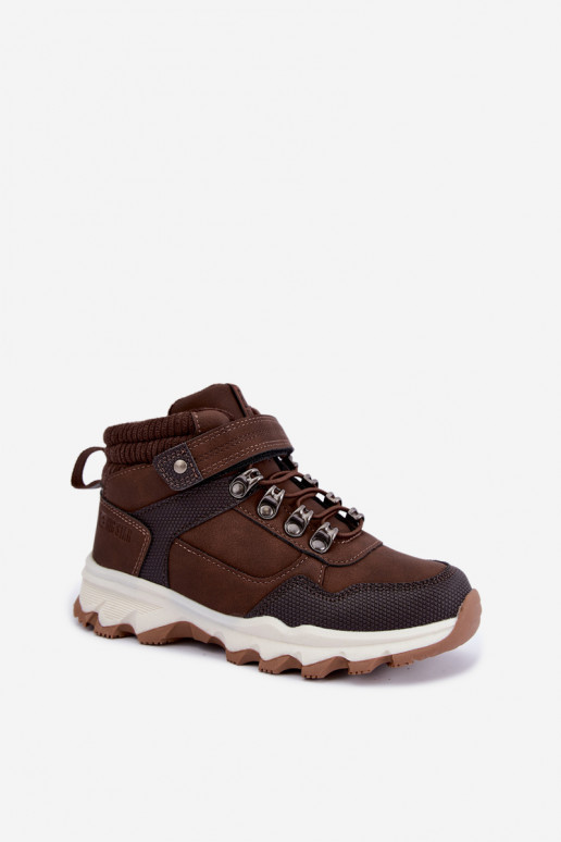 Bottes isolées marron foncé pour enfants avec Velcro Big Star UU374006