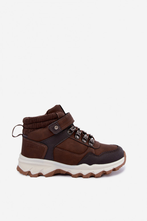 Bottes isolées marron foncé pour enfants avec Velcro Big Star UU374006