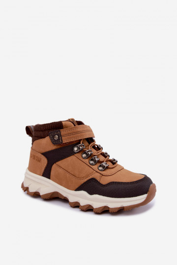 Bottes isolées marron pour enfants avec Velcro Big Star UU374005