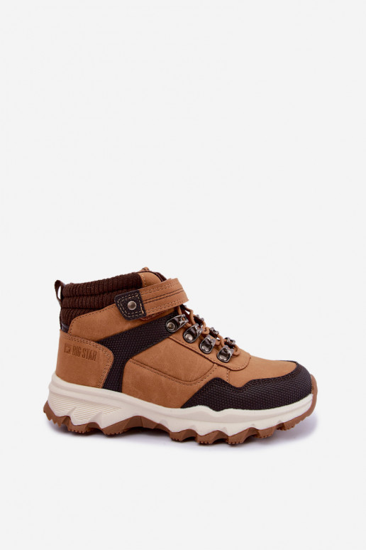 Bottes isolées marron pour enfants avec Velcro Big Star UU374005