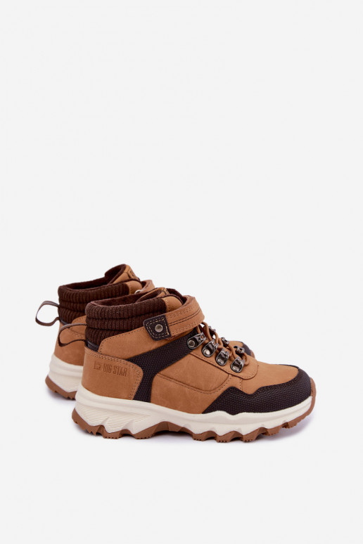 Bottes isolées marron pour enfants avec Velcro Big Star UU374005
